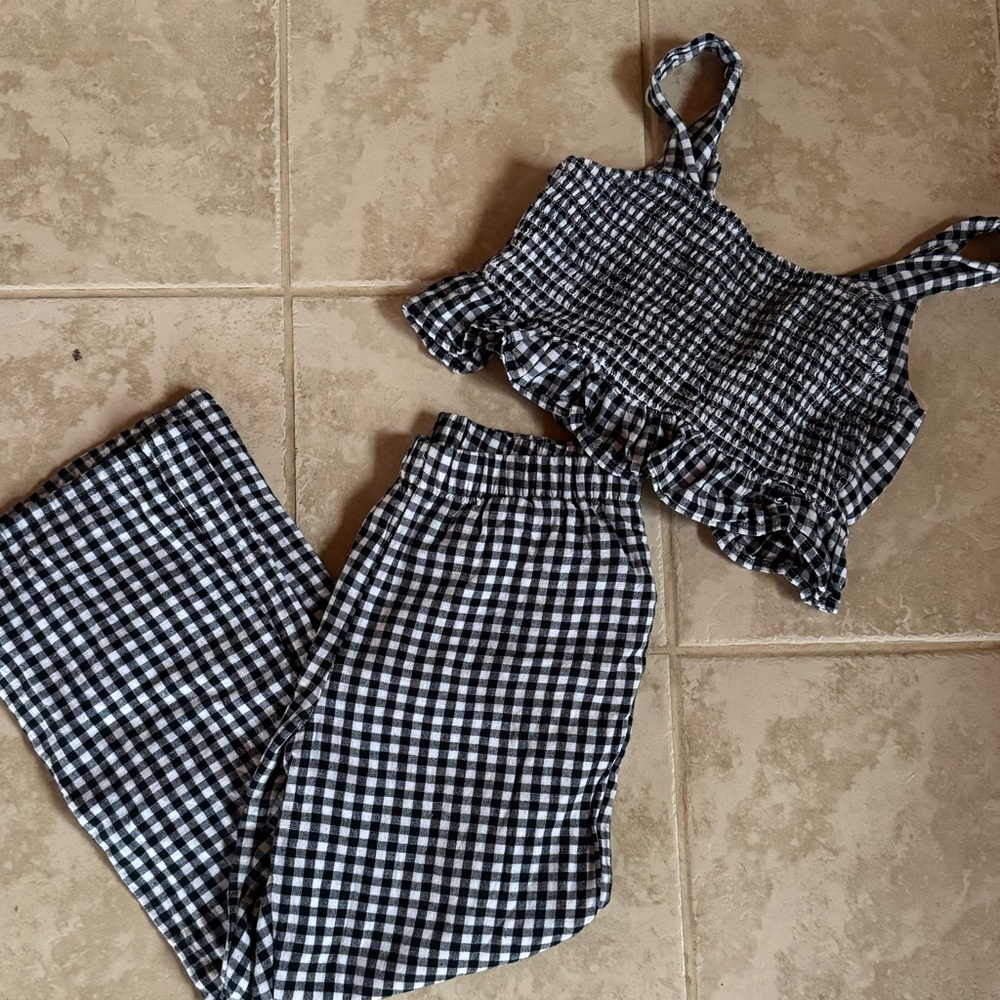 American Eagle Outfitters Kids Gingham Romper - Black and White